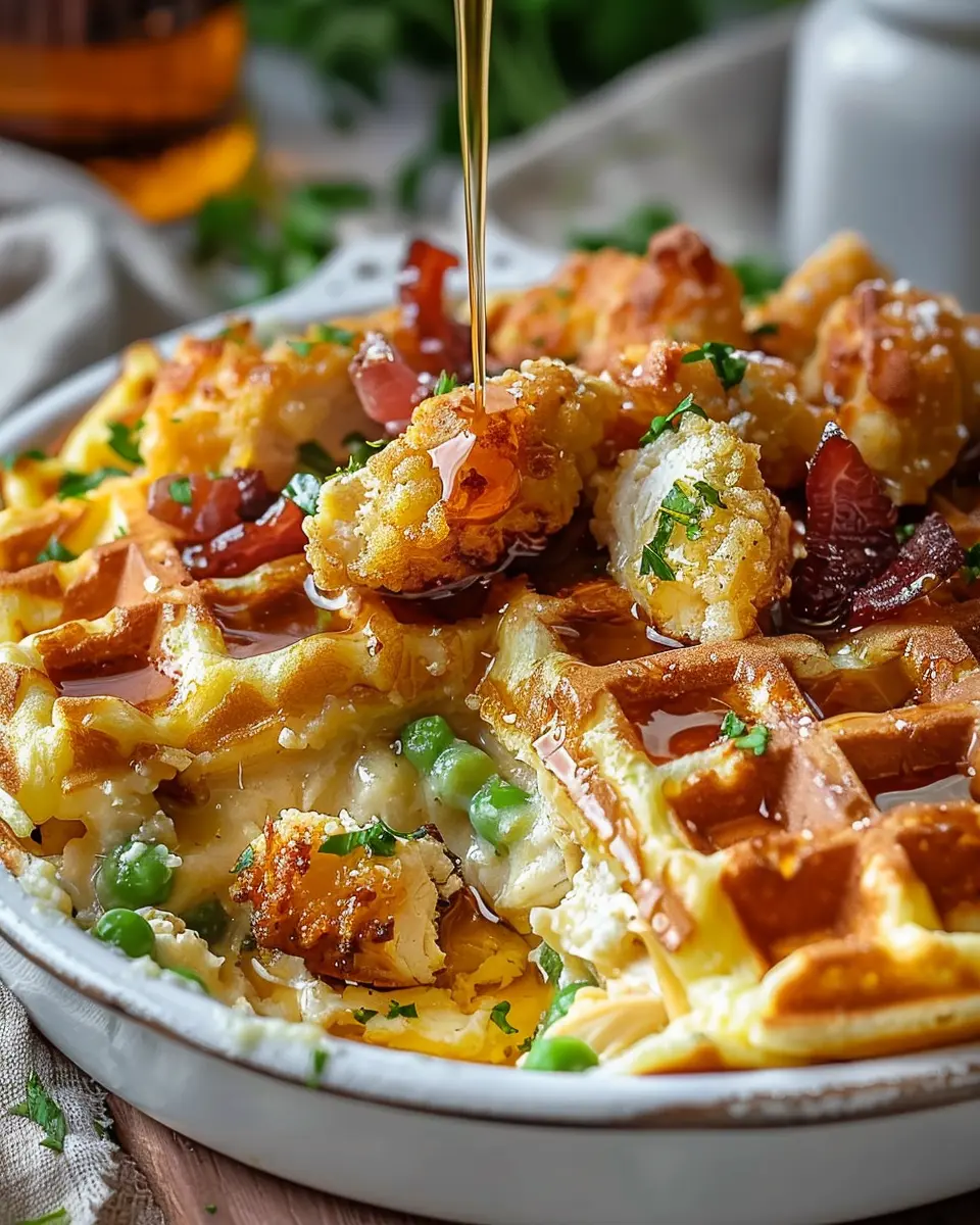 Ultimate Chicken and Waffles Breakfast Casserole Delight Made Easy