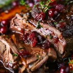 Slow-Braised Beef Roast with Cranberry Balsamic Glaze