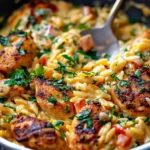 One-Pot Cajun Chicken Alfredo Orzo