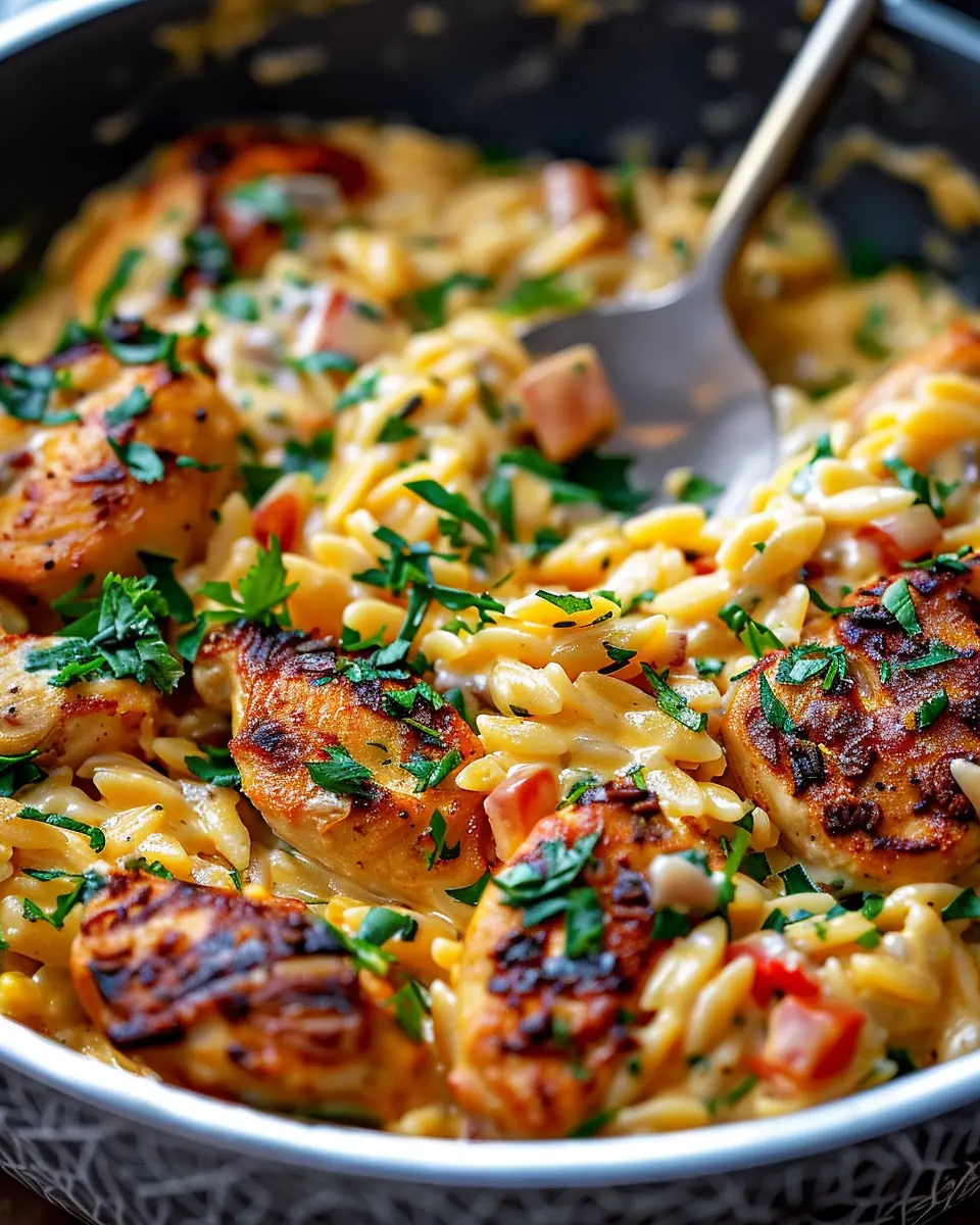 One-Pot Cajun Chicken Alfredo Orzo: Creamy and Indulgent Delight