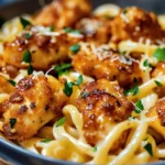 Garlic Butter Chicken Bites with Savory Creamy Parmesan Pasta