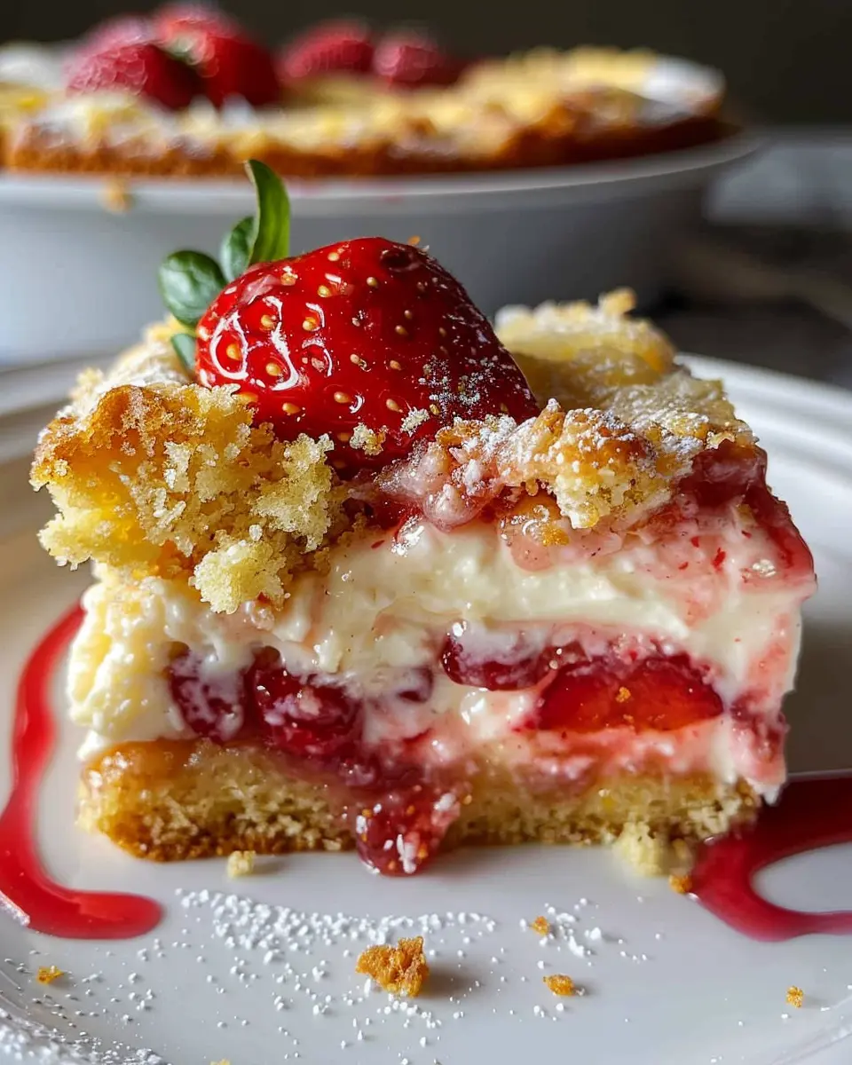 Irresistible Strawberry Cheesecake Dump Cake Made Easy in 3 Steps